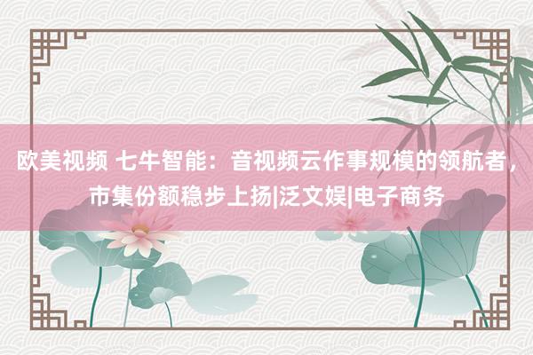 欧美视频 七牛智能：音视频云作事规模的领航者，市集份额稳步上扬|泛文娱|电子商务
