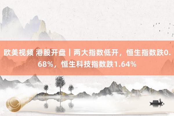 欧美视频 港股开盘｜两大指数低开，恒生指数跌0.68%，恒生科技指数跌1.64%