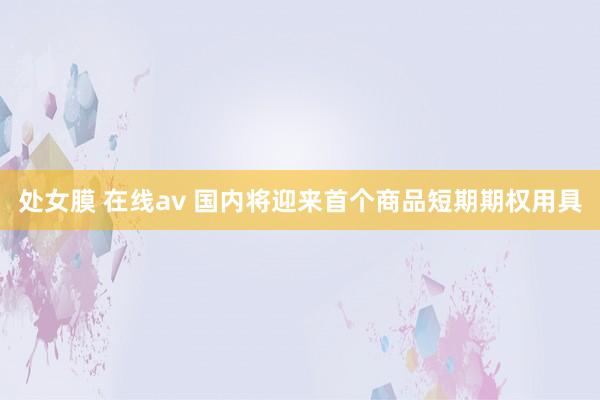 处女膜 在线av 国内将迎来首个商品短期期权用具